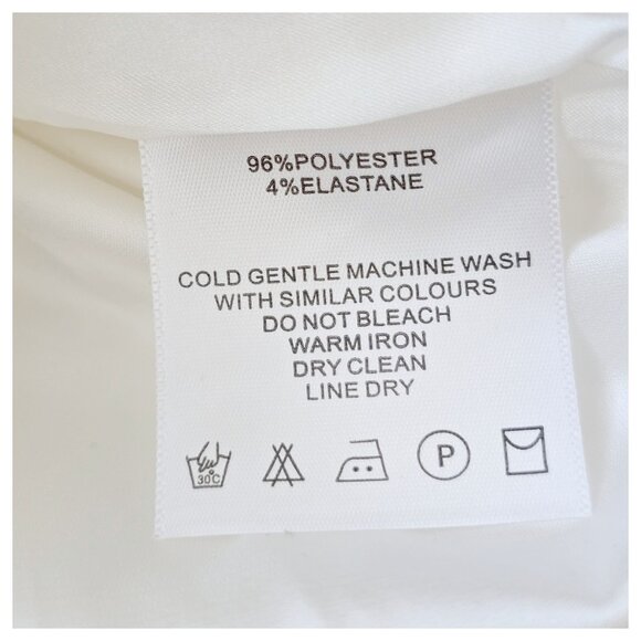 Maniere De Voir NWT White Satin Ruched Side Rope Mini Dress Sze 14 Clubwear Sexy - Picture 12 of 12